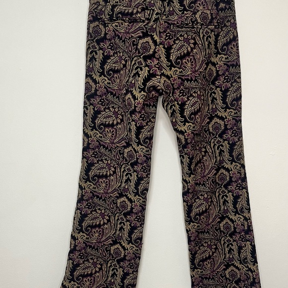 Free People Black and Purple Paisley Wide Leg Pants - Picture 7 of 16